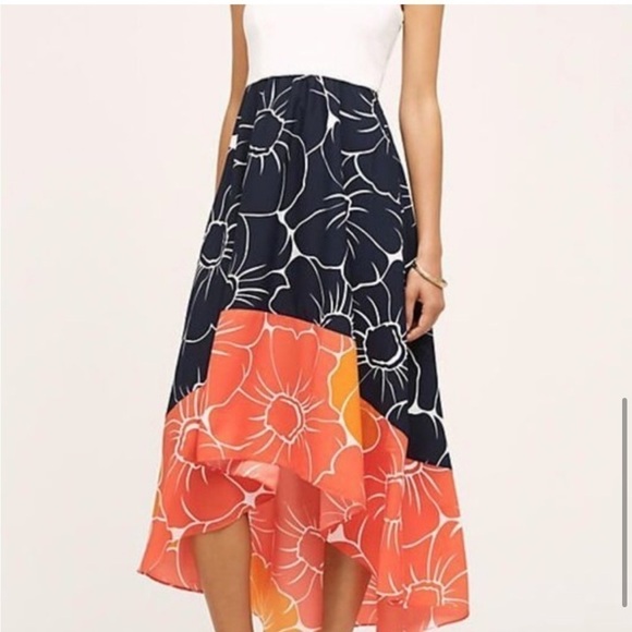 Anthropologie Hutch Ombre Orange Floral Print Dress Medium - Picture 3 of 12